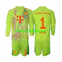 Camisola Bayern de Munique Manuel Neuer 1 Guarda-redes Criança Equipamento Primeiro 2024-2025 Manga Comprida